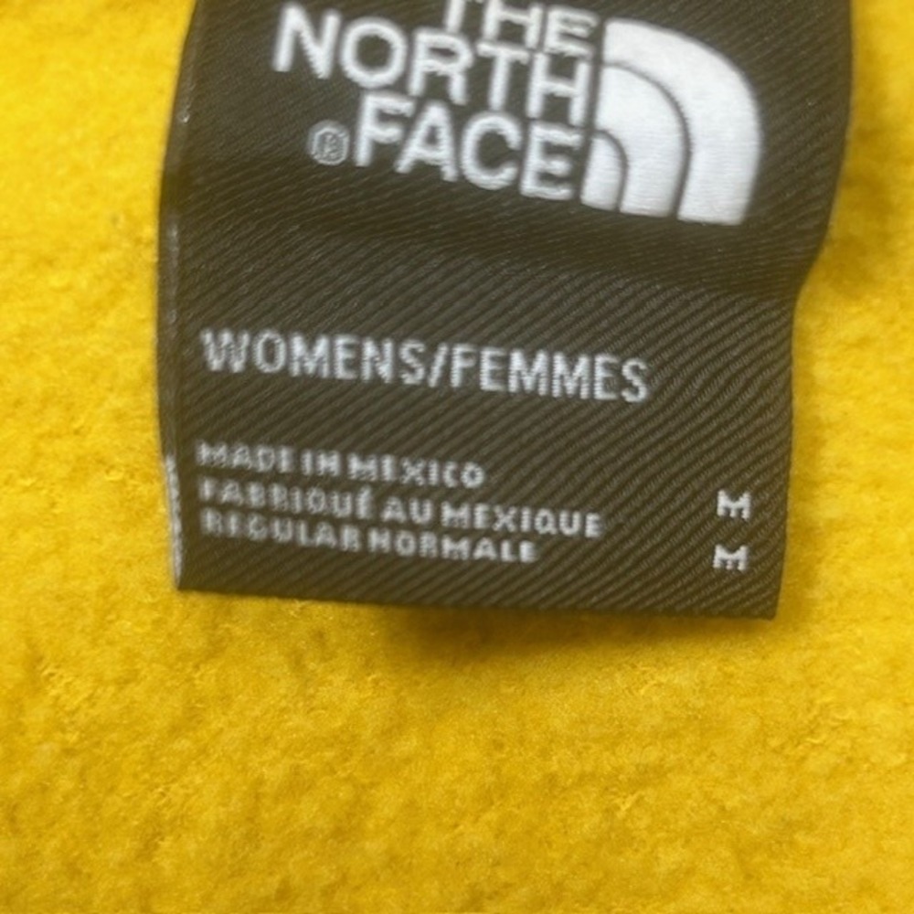 North Face Half Dome Hoodie‎ Womens M Yellow Full Zip Hooded Sweatshirt *SPOTS - Picture 4 of 16